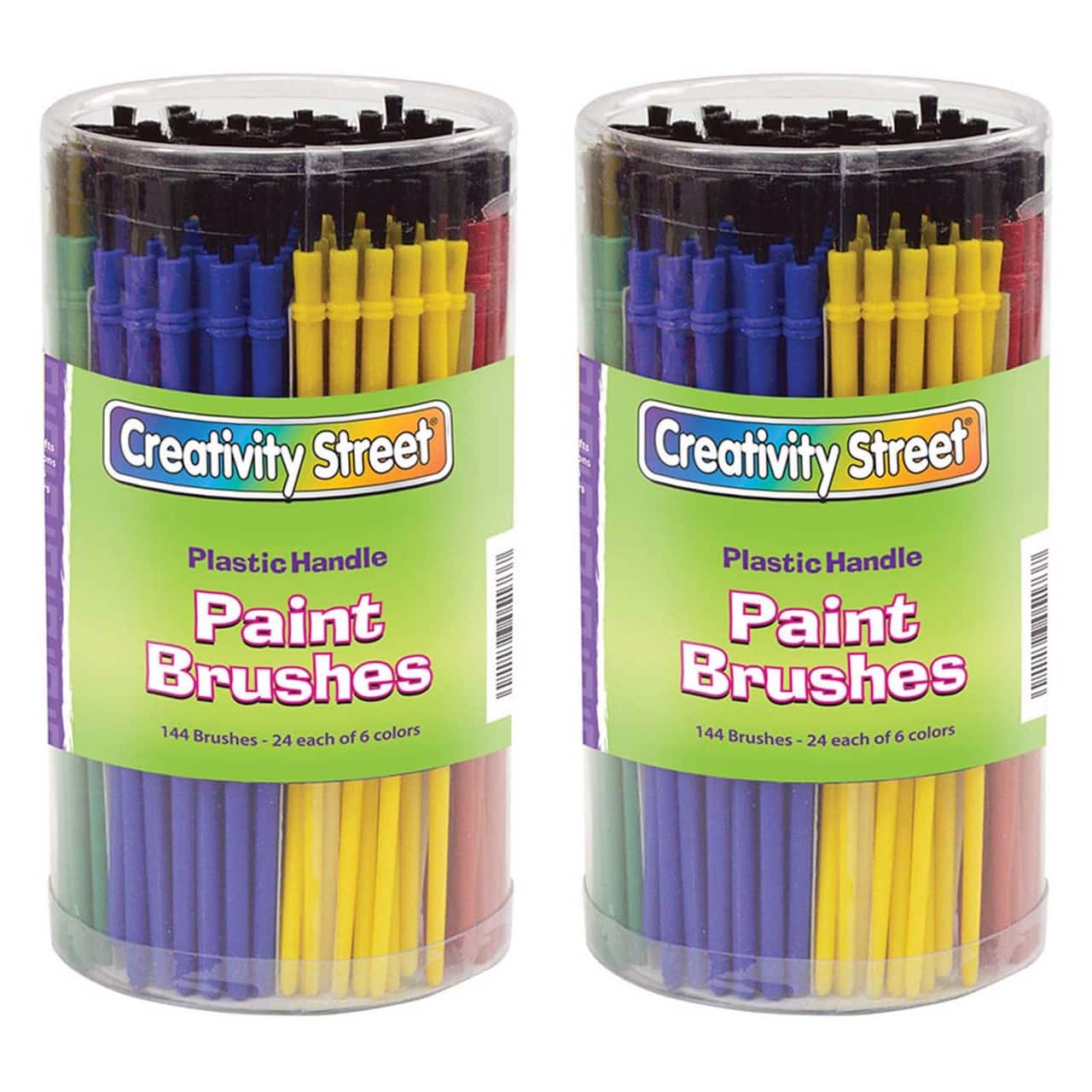 Creativity Street® Assorted Colors Plastic Handle Brushes, 2 Packs of 144